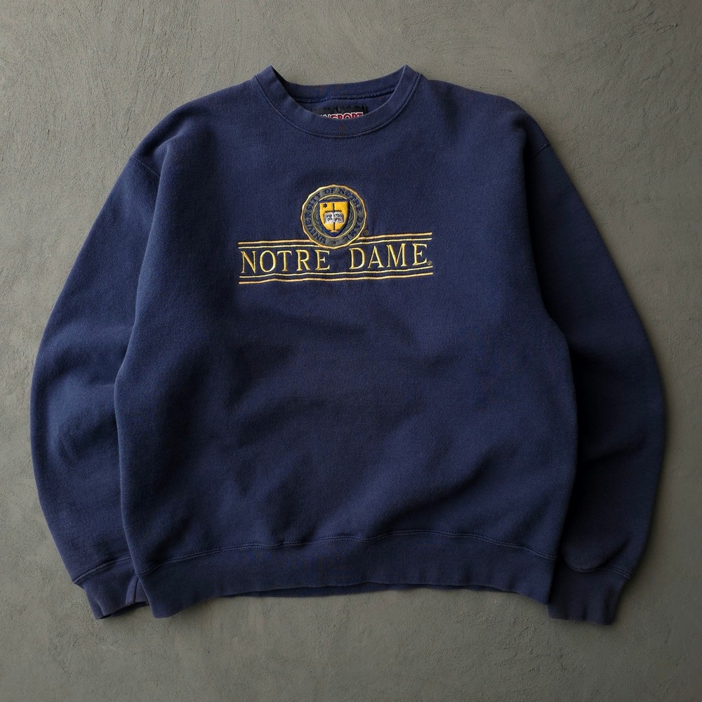 Vintage 2000s JanSport Navy Notre Dame Sweatshirt Large Embroidered